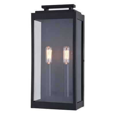 7.5-in. 2 Light Outdoor Wall Light Textured Black by Vaxcel International