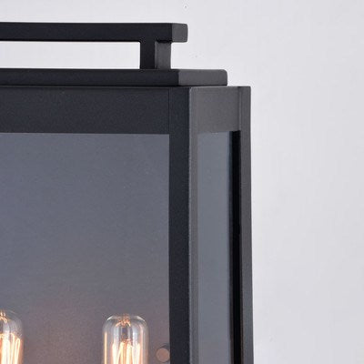 7.5-in. 2 Light Outdoor Wall Light Textured Black