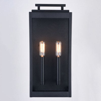 7.5-in. 2 Light Outdoor Wall Light Textured Black