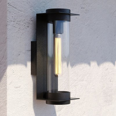 14-in. H Outdoor Wall Light Textured Black