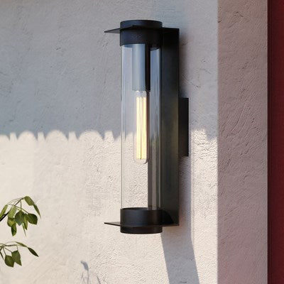 18-in. H Outdoor Wall Light Textured Black