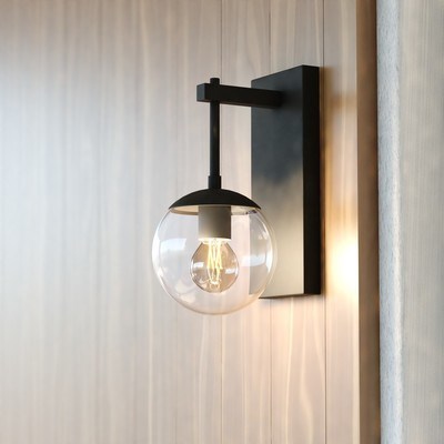 6-in. Outdoor Wall Light Matte Black