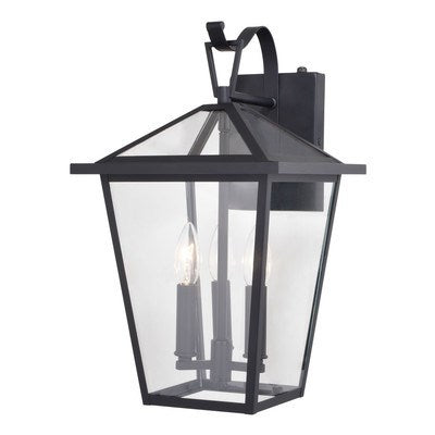 10-in. 3 Light Outdoor Wall Light Matte Black by Vaxcel International