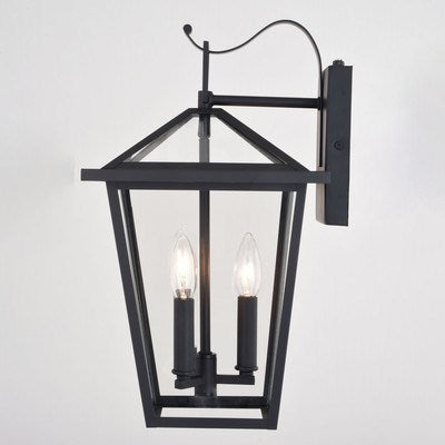 10-in. 3 Light Outdoor Wall Light Matte Black