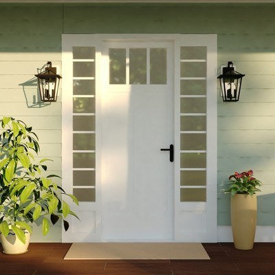 10-in. 3 Light Outdoor Wall Light Matte Black