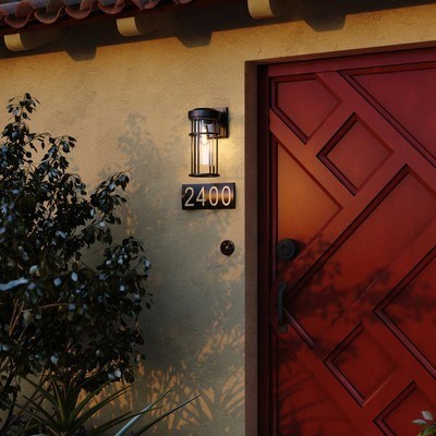 6.5-in Outdoor Wall Light Textured Black