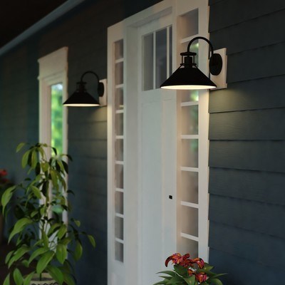 12-in. Outdoor Wall Light Matte Black and Glossy White