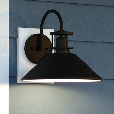 12-in. Outdoor Wall Light Matte Black and Glossy White