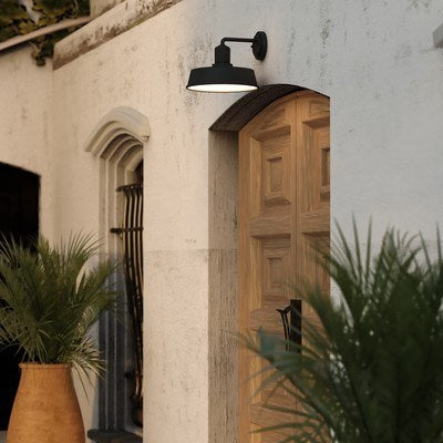 12-in. Outdoor Wall Light Matte Black and Glossy White