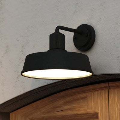 12-in. Outdoor Wall Light Matte Black and Glossy White