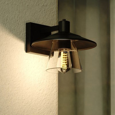 10-in. Outdoor Wall Light Textured Black