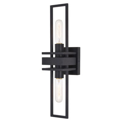 2 Light Wall Light Matte Black by Vaxcel International