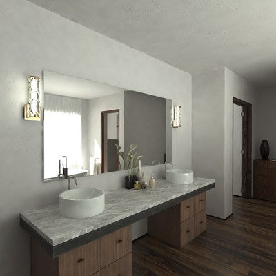 13 in. H LED Wall Light Natural Brass