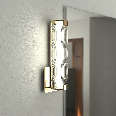 13 in. H LED Wall Light Natural Brass