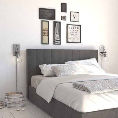 Wall Light Satin Nickel and Dark Sycamore