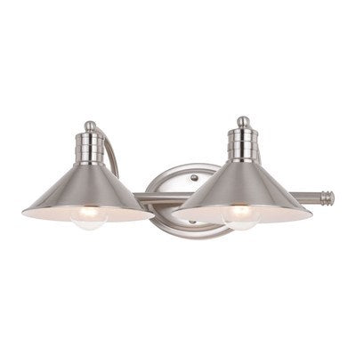2 Light Vanity Satin Nickel and Matte White by Vaxcel International