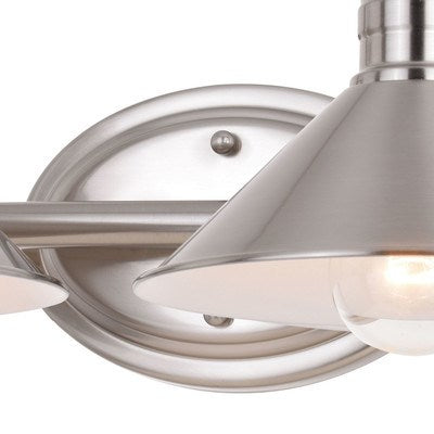 2 Light Vanity Satin Nickel and Matte White