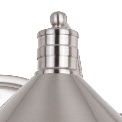 2 Light Vanity Satin Nickel and Matte White
