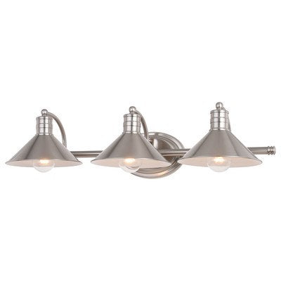 3 Light Vanity Satin Nickel and Matte White by Vaxcel International