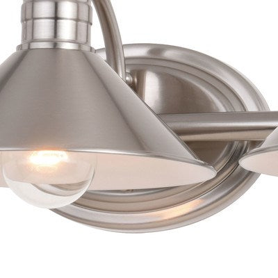 3 Light Vanity Satin Nickel and Matte White