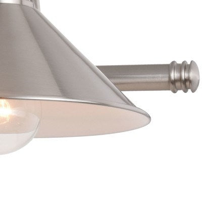 3 Light Vanity Satin Nickel and Matte White