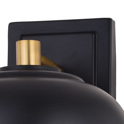 1 Light Wall Light Matte Black and Satin Brass