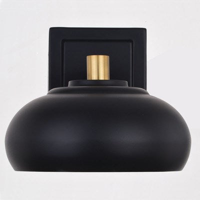 1 Light Wall Light Matte Black and Satin Brass