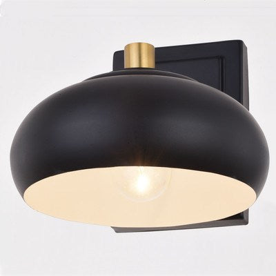 1 Light Wall Light Matte Black and Satin Brass