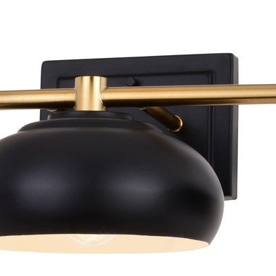 3 Light Vanity Matte Black and Satin Brass