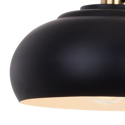3 Light Vanity Matte Black and Satin Brass