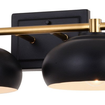 4 Light Vanity Matte Black and Satin Brass