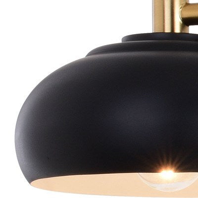 4 Light Vanity Matte Black and Satin Brass