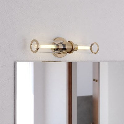2 Light Wall Light Satin Brass