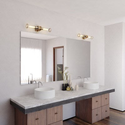 2 Light Wall Light Satin Brass