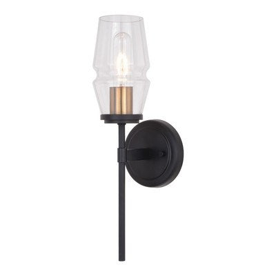 1 Light Wall Light Matte Black and Brushed Brass by Vaxcel International