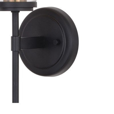 1 Light Wall Light Matte Black and Brushed Brass