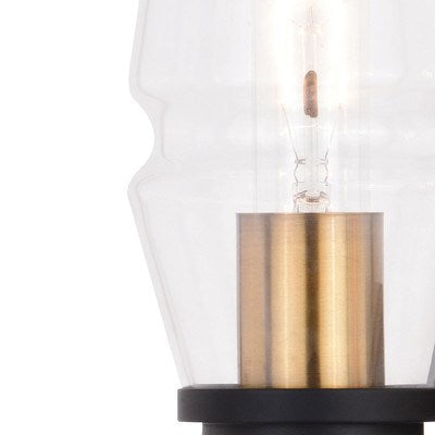 2 Light Vanity Light Matte Black and Brushed Brass