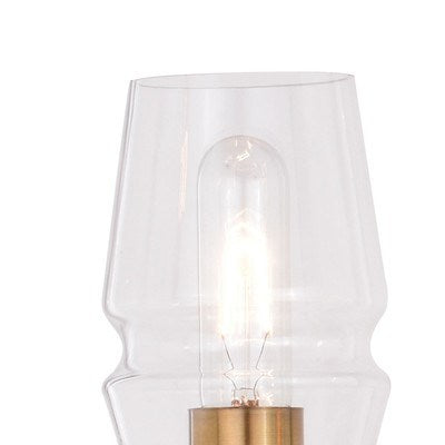 4 Light Vanity Light Matte Black and Brushed Brass