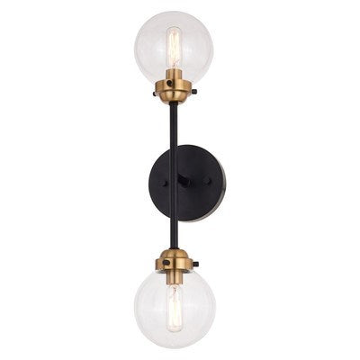 2 Light Wall Light Oil Rubbed Bronze and Muted Brass by Vaxcel International