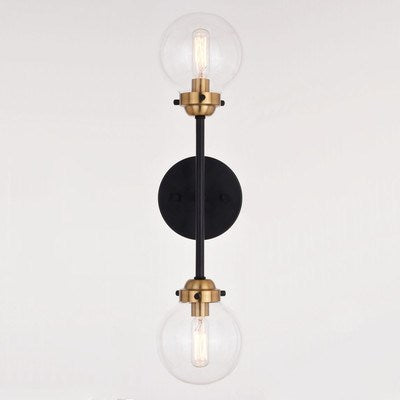 2 Light Wall Light Oil Rubbed Bronze and Muted Brass