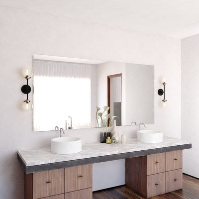 2 Light Wall Light Oil Rubbed Bronze and Muted Brass