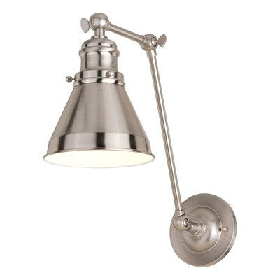 6-in. Adjustable Wall Light Satin Nickel and Matte White by Vaxcel International