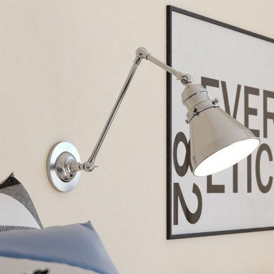 6-in. Adjustable Wall Light Satin Nickel and Matte White