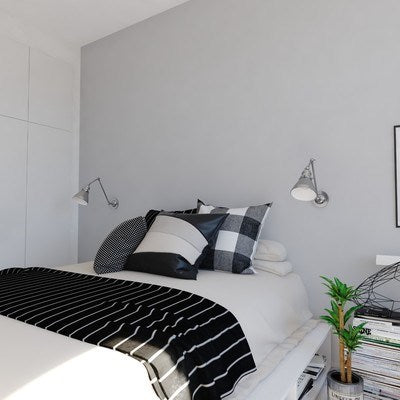 6-in. Adjustable Wall Light Satin Nickel and Matte White