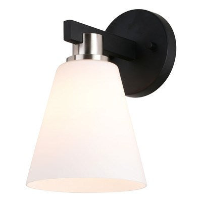 1 Light Vanity Matte Black and Satin Nickel by Vaxcel International
