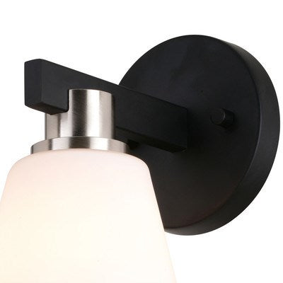 1 Light Vanity Matte Black and Satin Nickel