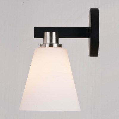 1 Light Vanity Matte Black and Satin Nickel