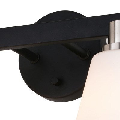 2 Light Vanity Matte Black and Satin Nickel