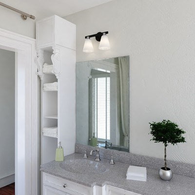 2 Light Vanity Matte Black and Satin Nickel