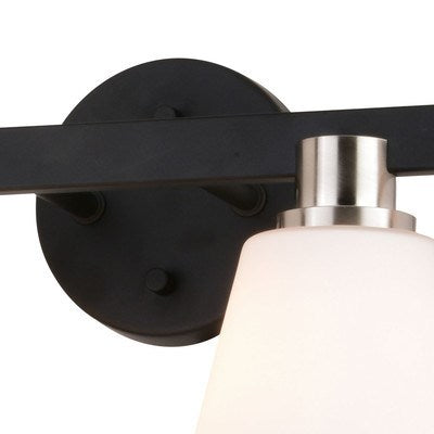 4 Light Vanity Matte Black with Satin Nickel